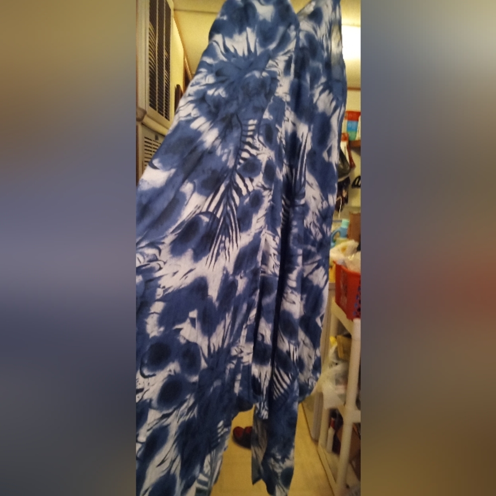 Blue and White Patterned Dress